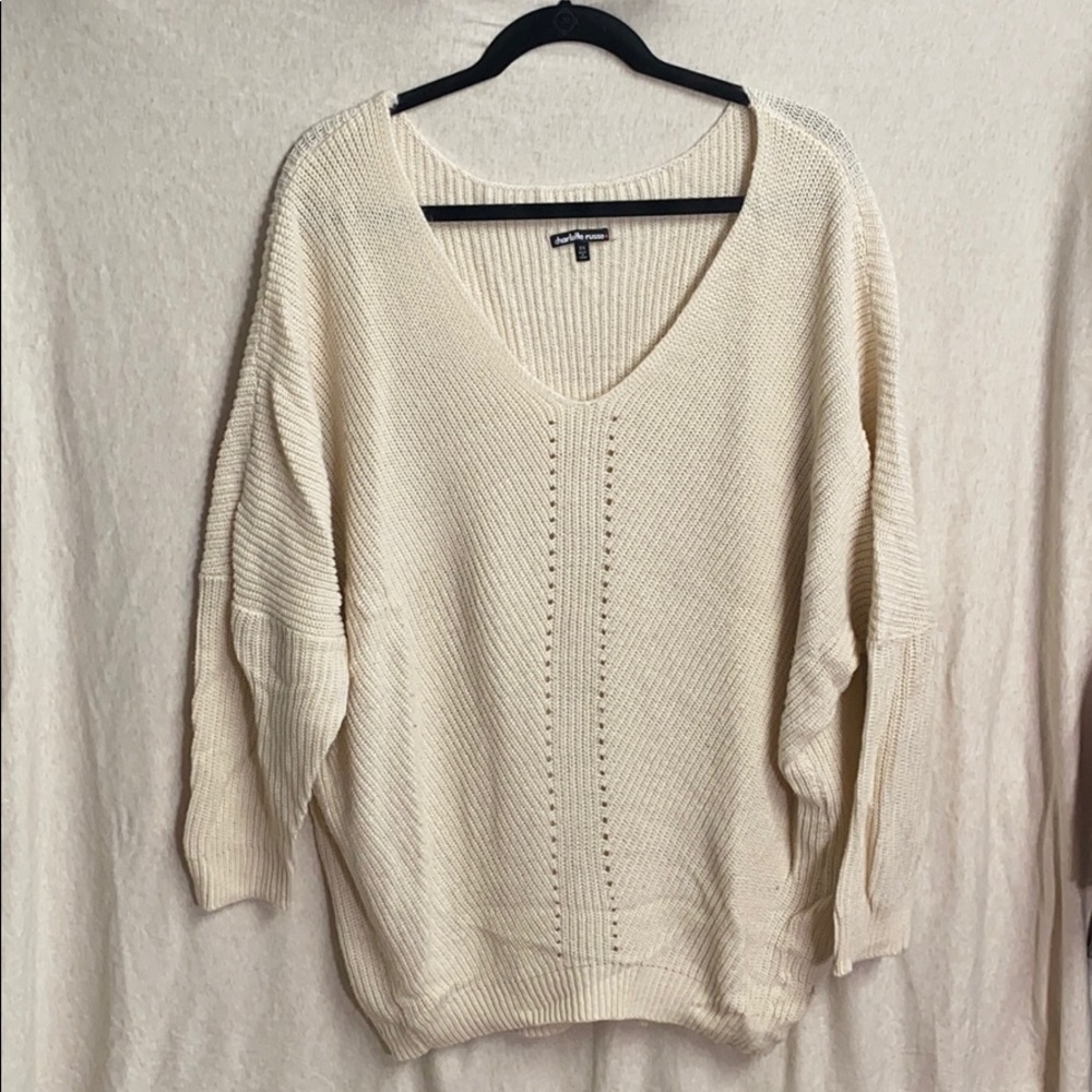 Charlotte Russe cream oversized sweater